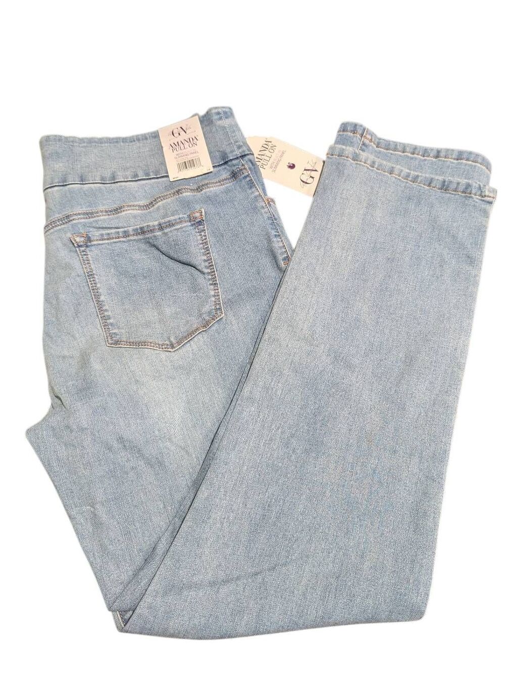 Gloria Vanderbilt Amanda Pull-On Wide, flat elastic tummy-smoothing waistband Li